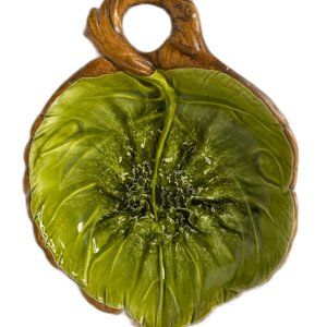 Treasure Craft Green Leaf Dish Vintage